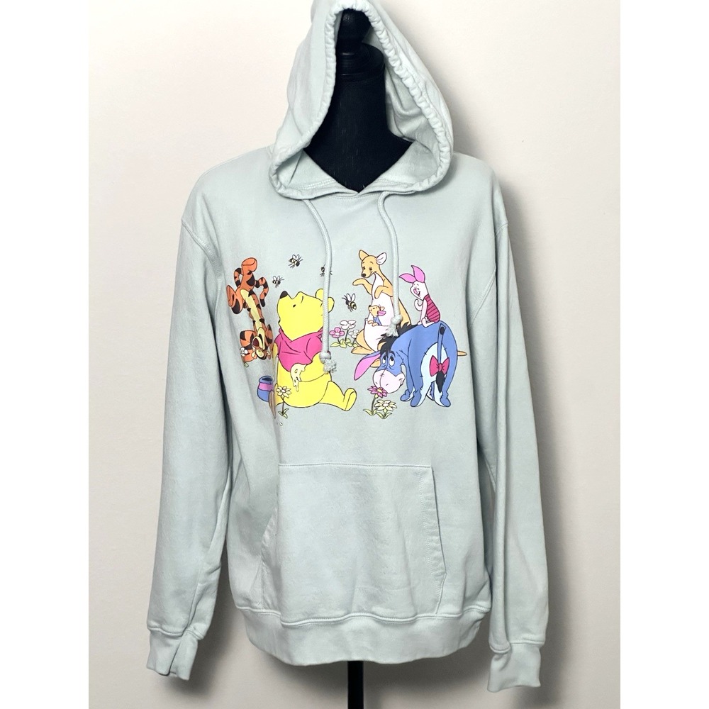 Winnie The Pooh Sweatshirt Hoodie Seafoam Green‎ Size XL